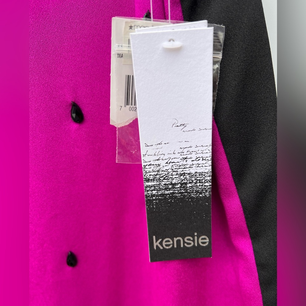 KENSIE Elegant Fuchsia Beaded Shift Sleeveless Embellished Cocktail Party Dress - Picture 16 of 16